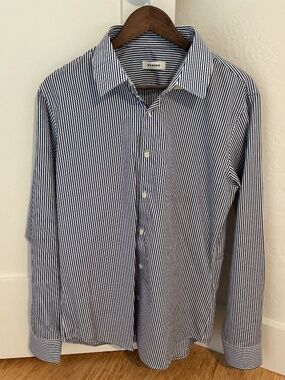 Sandro Blue Striped Shirt, Mens Medium